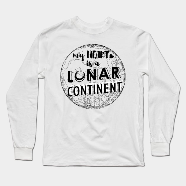 lunar continent black Long Sleeve T-Shirt by errol5cross